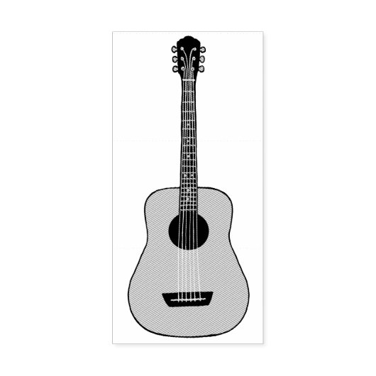 Akoestische gitaar rubberstempel (Afrduk)