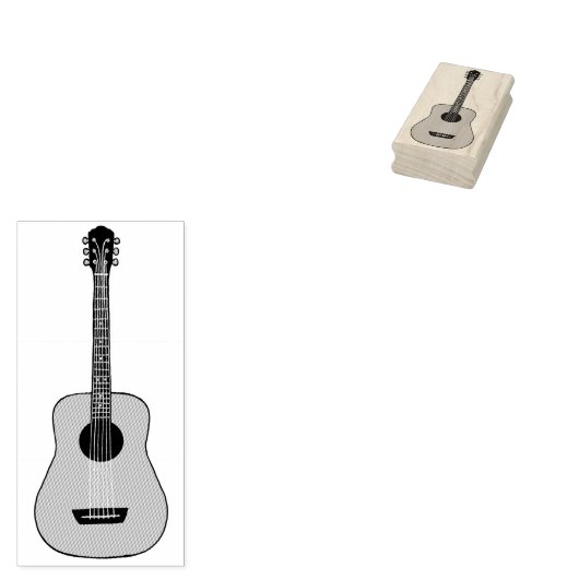 Akoestische gitaar rubberstempel (Gestempeld)