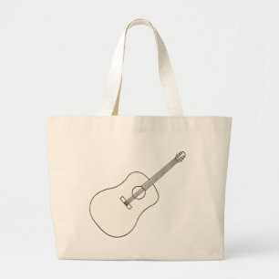 Akoestische gitaar, schetszakken grote tote bag