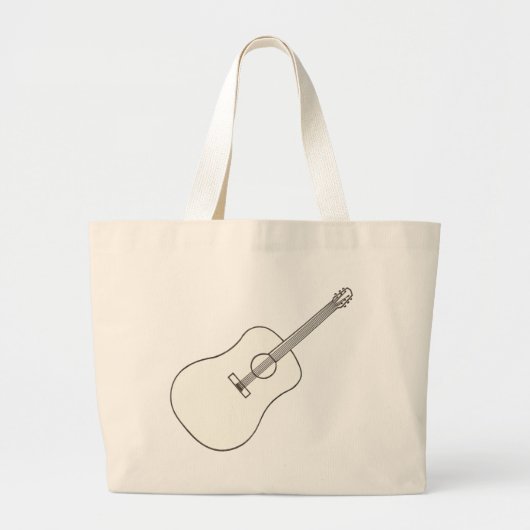Akoestische gitaar, schetszakken grote tote bag (Voorkant)