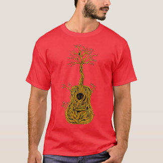 Akoestische gitaar Shirt Tree of Life gitaar spele