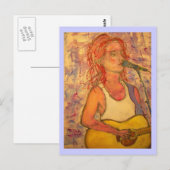 Akoestische gitaar spelen briefkaart (Voorkant / Achterkant)