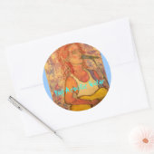 Akoestische gitaar spelen ronde sticker (Envelop)