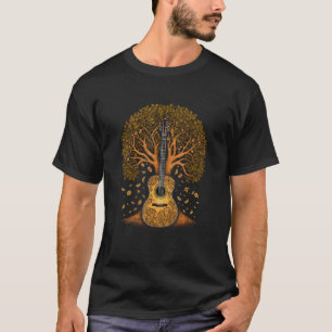 Akoestische gitaar Tree of Life gitaar boom T-shirt