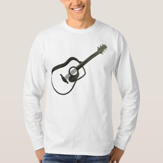 Akoestische gitaar - uitgerekt t-shirt (Voorkant)