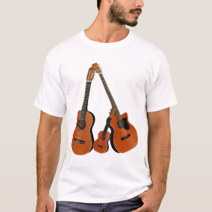 Akoestische gitaar Ukulele en akoestische bas T-shirt