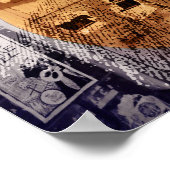 akoestische gitaar urban collage poster (Hoek)