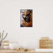 akoestische gitaar urban collage poster (Keuken)