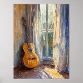 Akoestische gitaar van Sunlit Window - Impressioni Poster (Voorkant)