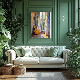 Akoestische gitaar van Sunlit Window - Impressioni Poster