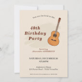 Akoestische Gitaar Verjaardagsfeestuitnodiging Kaart (Voorkant)