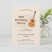 Akoestische Gitaar Verjaardagsfeestuitnodiging Kaart (Staand voorkant)