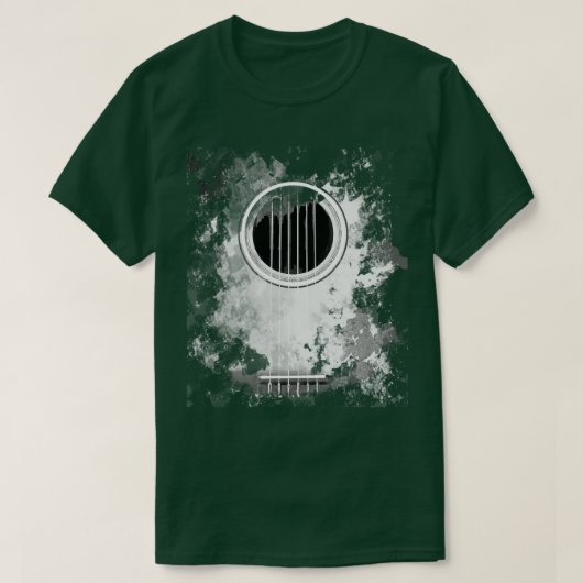 Akoestische gitaar verontruste gitaristen t-shirt (Design voorkant)