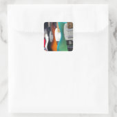 akoestische gitaar vierkante sticker (Tas)