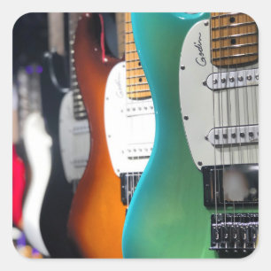 akoestische gitaar vierkante sticker