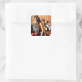 akoestische gitaar vierkante sticker (Tas)