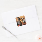 akoestische gitaar vierkante sticker (Envelop)