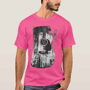 Akoestische Gitaar Vintage Vervallen Rock Roll Muz T-shirt