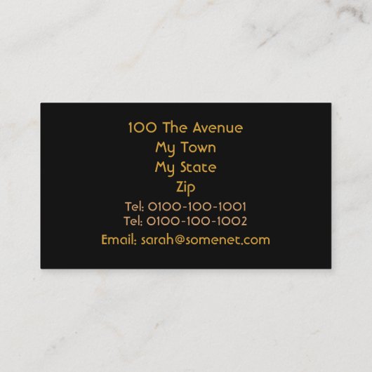 Akoestische gitaar visitekaartje (Achterkant)