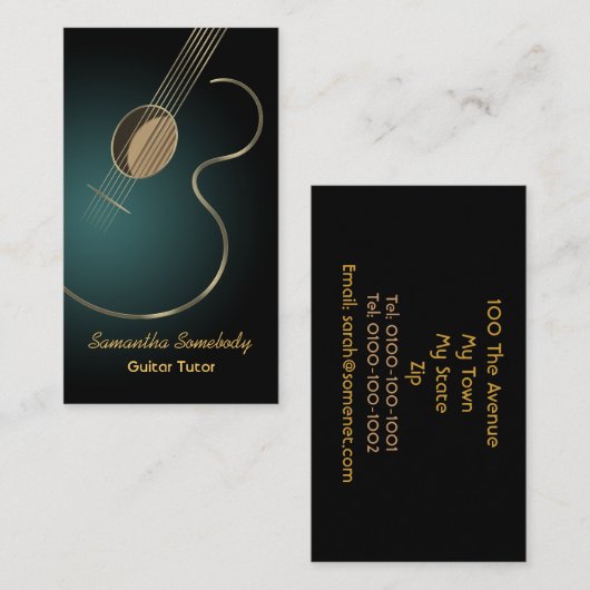 Akoestische gitaar visitekaartje (Voorkant / Achterkant)