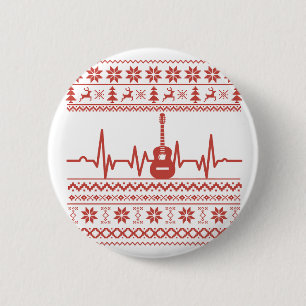 akoestische gitaar voor kerstzweten ronde button 5,7 cm