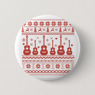 akoestische gitaar voor kerstzweten ronde button 5,7 cm