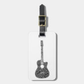 Akoestische gitaar Word Art Black Tekst Bagagelabel (Voorkant verticaal)