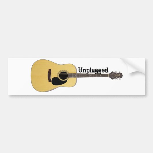 Akoestische gitaar zonder stopcontact bumpersticker (Voorkant)