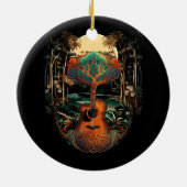 Akoestische gitaar zonsondergang door de Lake Root Keramisch Ornament (Achterkant)