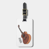 Akoestische gitaarafbeelding cartoon bagagelabel (Voorkant verticaal)