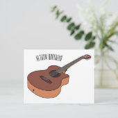 Akoestische gitaarafbeelding cartoon briefkaart (Staand voorkant)