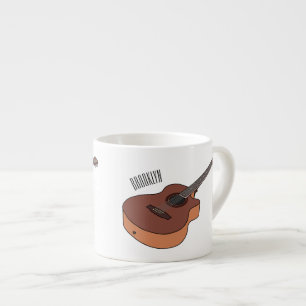 Akoestische gitaarafbeelding cartoon espresso kop