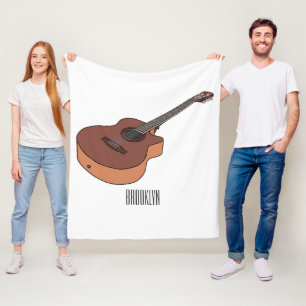 Akoestische gitaarafbeelding cartoon fleece deken