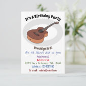 Akoestische gitaarafbeelding cartoon kaart (Staand voorkant)