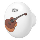 Akoestische gitaarafbeelding cartoon keramische knop (Rechts)