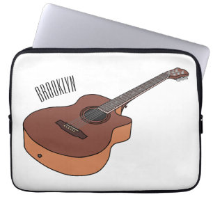 Akoestische gitaarafbeelding cartoon laptop sleeve