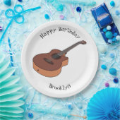 Akoestische gitaarafbeelding cartoon papieren bordje (Feest)