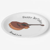 Akoestische gitaarafbeelding cartoon papieren bordje (Gekanteld)