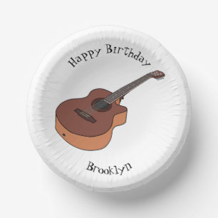 Akoestische gitaarafbeelding cartoon papieren kommen