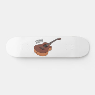 Akoestische gitaarafbeelding cartoon persoonlijk skateboard