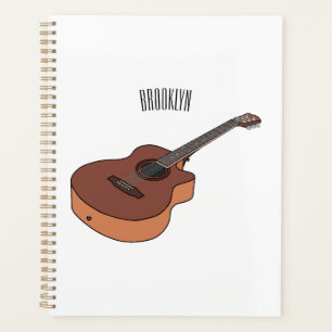 Akoestische gitaarafbeelding cartoon planner