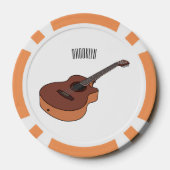 Akoestische gitaarafbeelding cartoon poker chips (Achterkant)