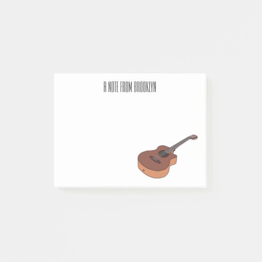 Akoestische gitaarafbeelding cartoon post-it® notes (Voorkant)