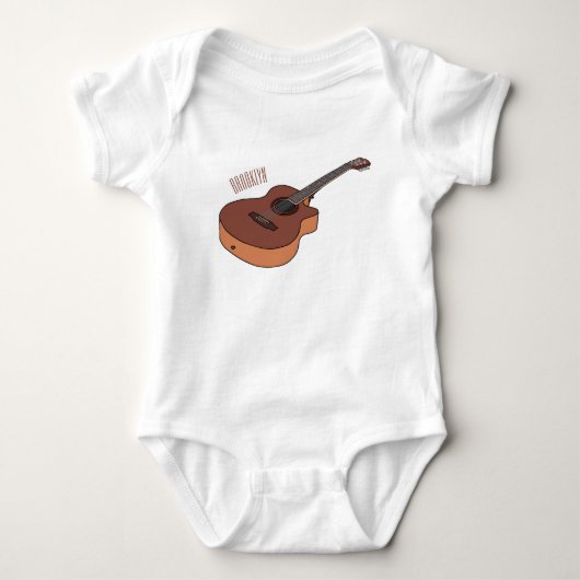 Akoestische gitaarafbeelding cartoon romper (Voorkant)