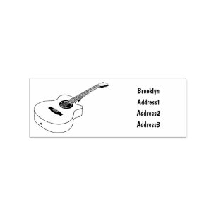 Akoestische gitaarafbeelding cartoon rubberstempel