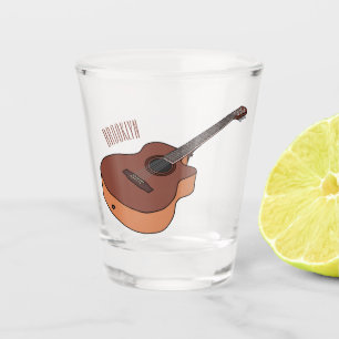 Akoestische gitaarafbeelding cartoon shot glas
