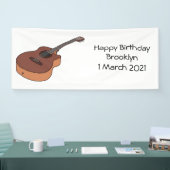 Akoestische gitaarafbeelding cartoon spandoek (Beurs)