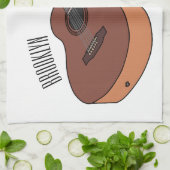 Akoestische gitaarafbeelding cartoon theedoek (Gevouwen)