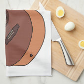 Akoestische gitaarafbeelding cartoon theedoek (Quarter Fold)