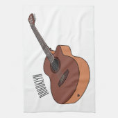 Akoestische gitaarafbeelding cartoon theedoek (Verticaal)